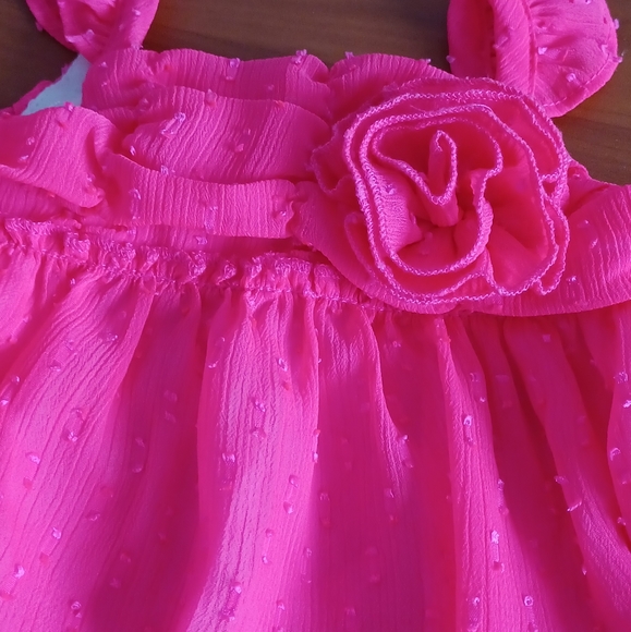 0-3 month baby girl dress hot pink - Picture 2 of 3